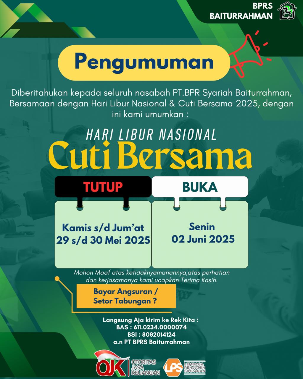 Pengumuman Hari Libur Nasional & Cuti Bersama